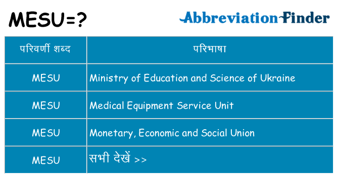 mesu का क्या अर्थ है