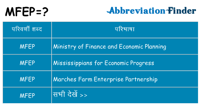 mfep का क्या अर्थ है