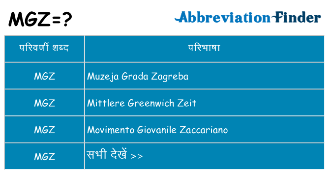 mgz का क्या अर्थ है