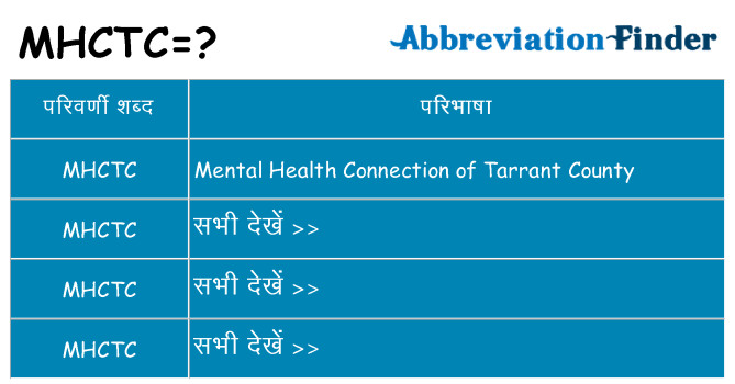 mhctc का क्या अर्थ है