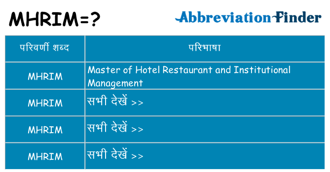 mhrim का क्या अर्थ है