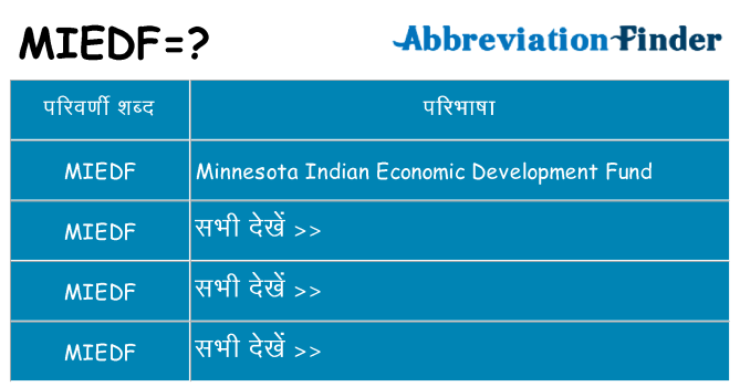 miedf का क्या अर्थ है