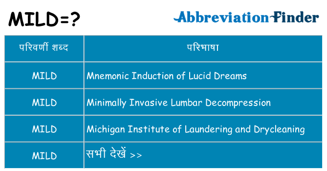 mild का क्या अर्थ है