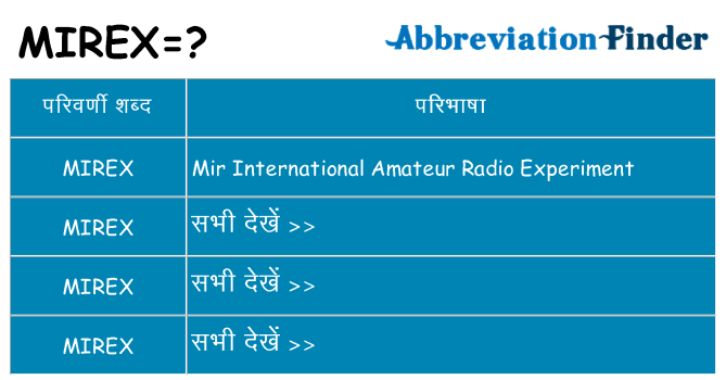 mirex का क्या अर्थ है
