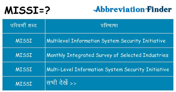 missi का क्या अर्थ है