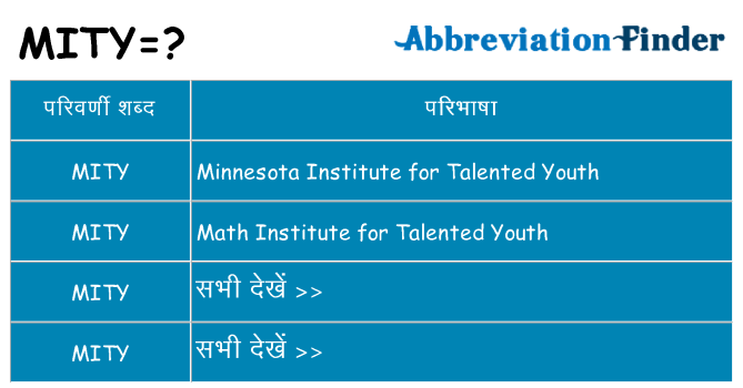 mity का क्या अर्थ है