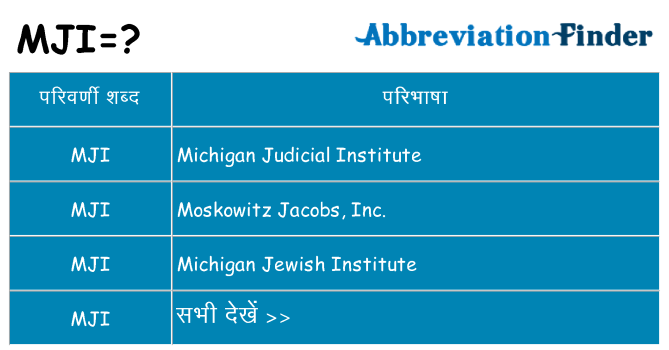 mji का क्या अर्थ है