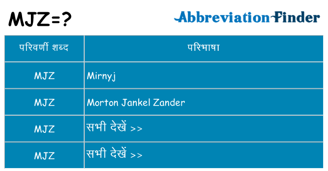 mjz का क्या अर्थ है