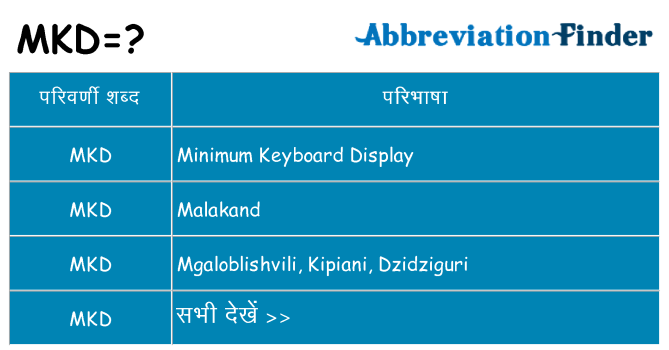 mkd का क्या अर्थ है