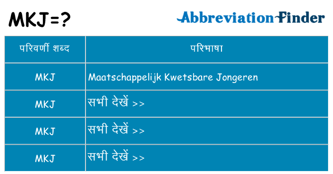 mkj का क्या अर्थ है