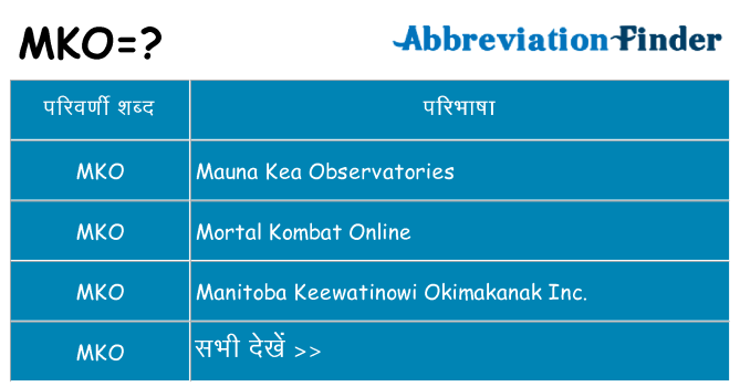 mko का क्या अर्थ है