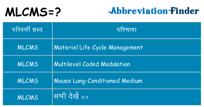mlcms का क्या अर्थ है