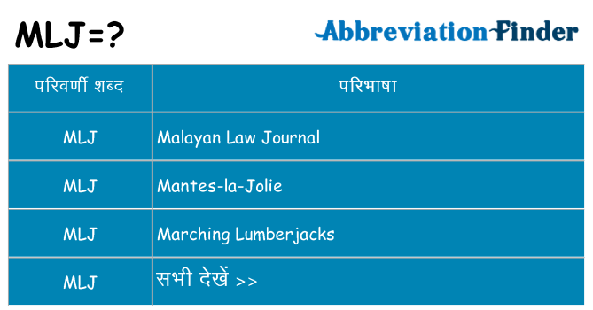 mlj का क्या अर्थ है