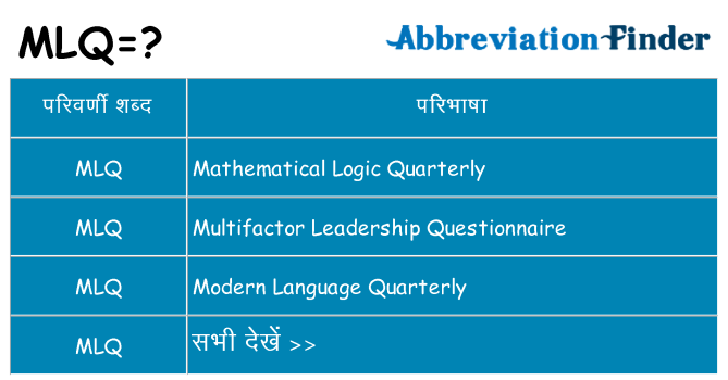 mlq का क्या अर्थ है