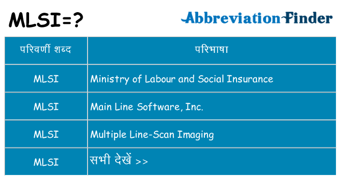 mlsi का क्या अर्थ है
