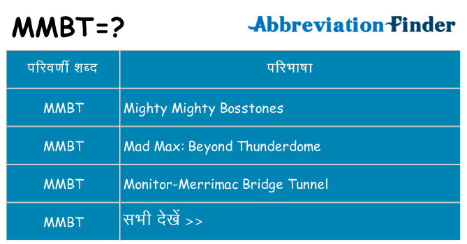 mmbt का क्या अर्थ है