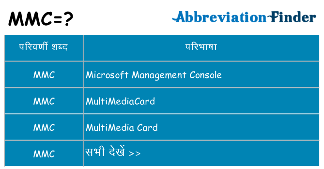 mmc का क्या अर्थ है