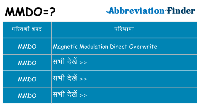 mmdo का क्या अर्थ है