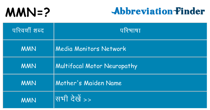 mmn का क्या अर्थ है