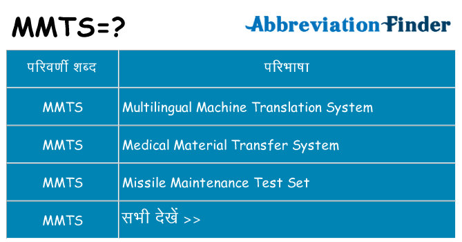 mmts का क्या अर्थ है
