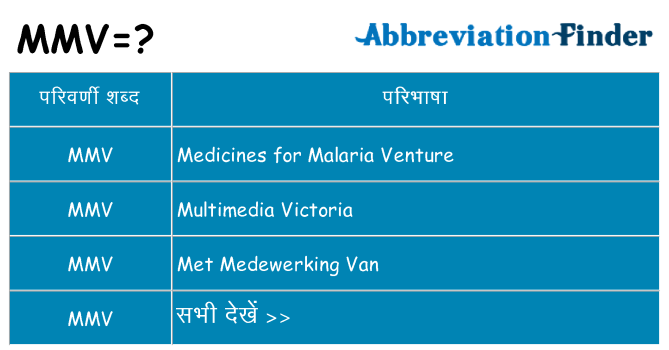 mmv का क्या अर्थ है