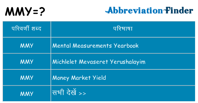 mmy का क्या अर्थ है
