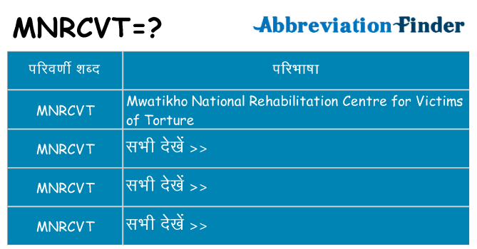 mnrcvt का क्या अर्थ है