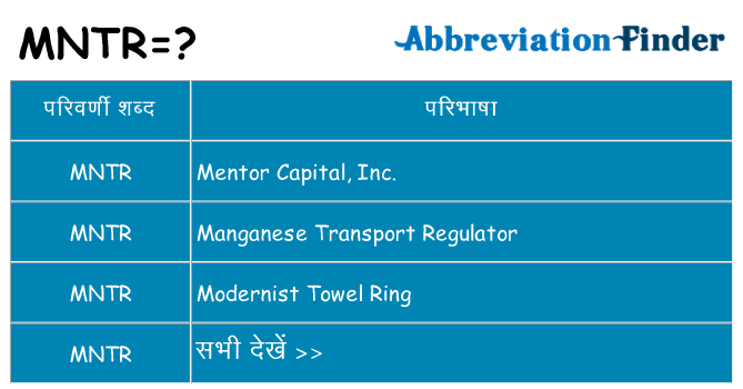 mntr का क्या अर्थ है