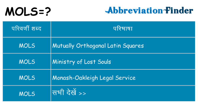 mols का क्या अर्थ है