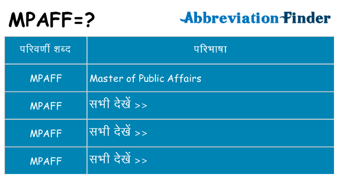 mpaff का क्या अर्थ है