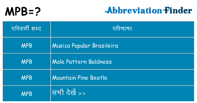 mpb का क्या अर्थ है