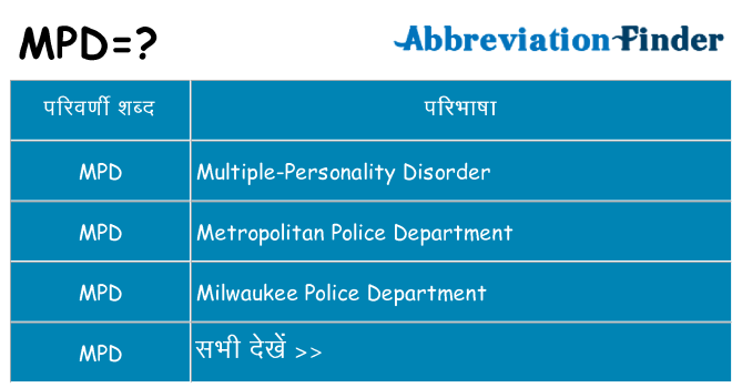 mpd का क्या अर्थ है