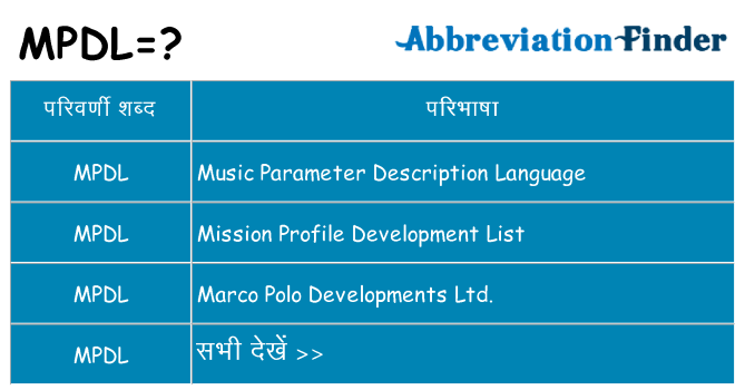 mpdl का क्या अर्थ है