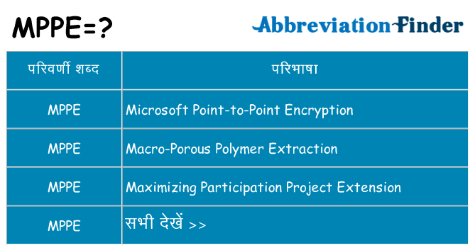 mppe का क्या अर्थ है