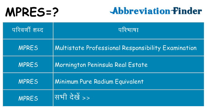 mpres का क्या अर्थ है