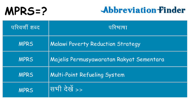 mprs का क्या अर्थ है