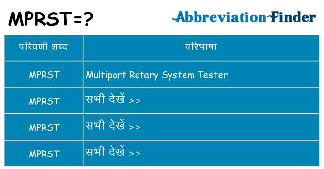 mprst का क्या अर्थ है