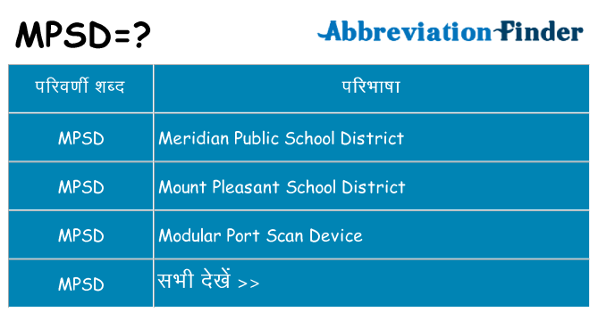 mpsd का क्या अर्थ है