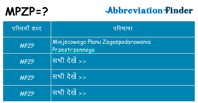 mpzp का क्या अर्थ है