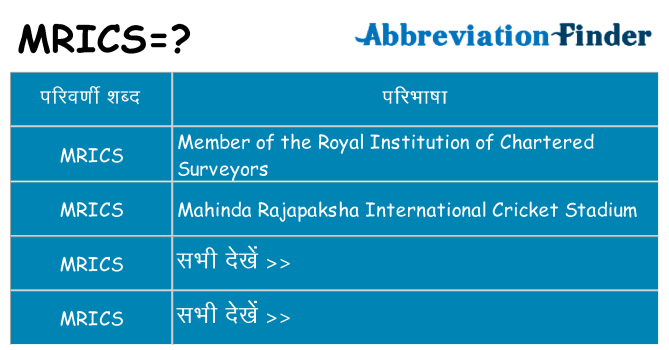 mrics का क्या अर्थ है