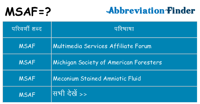 msaf का क्या अर्थ है