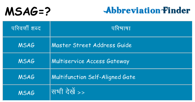 msag का क्या अर्थ है