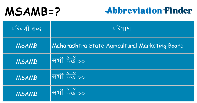 msamb का क्या अर्थ है