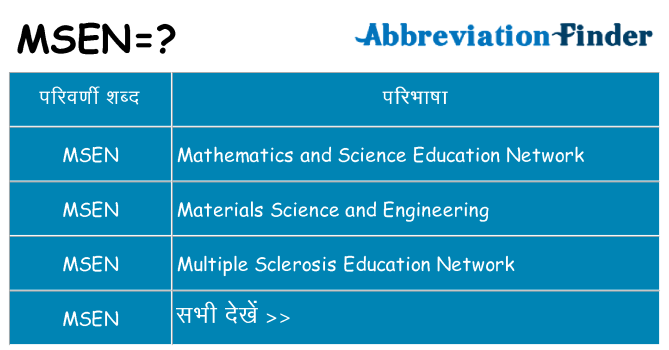 msen का क्या अर्थ है