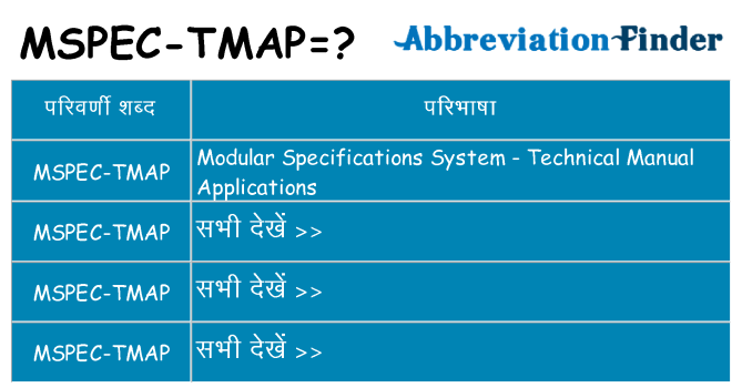mspec-tmap का क्या अर्थ है