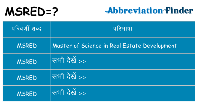 msred का क्या अर्थ है