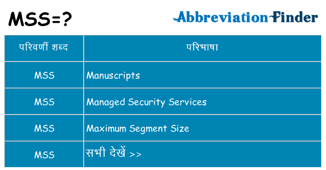 mss का क्या अर्थ है