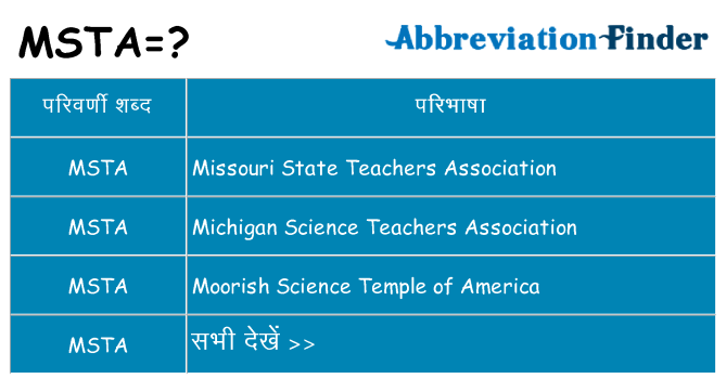 msta का क्या अर्थ है