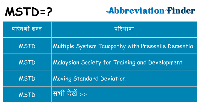 mstd का क्या अर्थ है