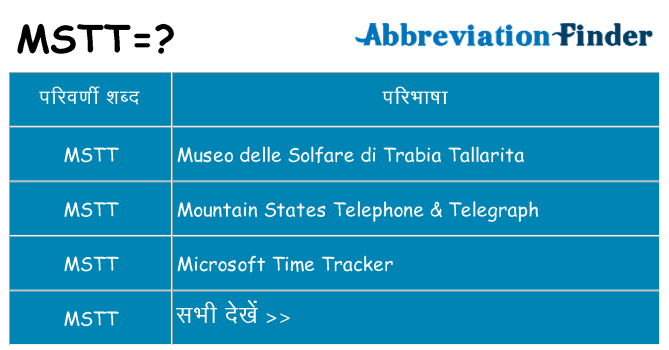 mstt का क्या अर्थ है